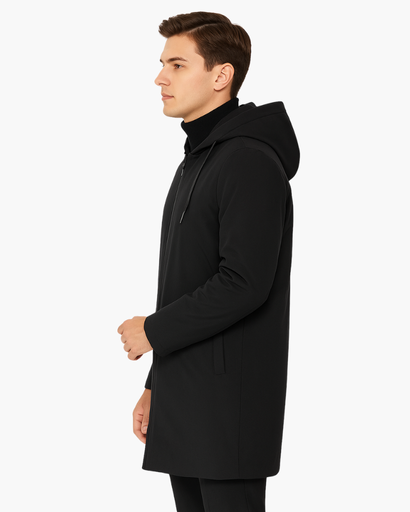 Manteau Long à Capuche pour Homme | Élégance Moderne & Confort Thermique