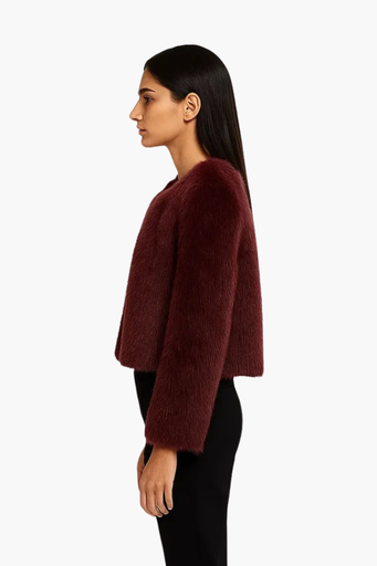 Veste Courte en Fausse Fourrure | Élégance Douce et Moderne