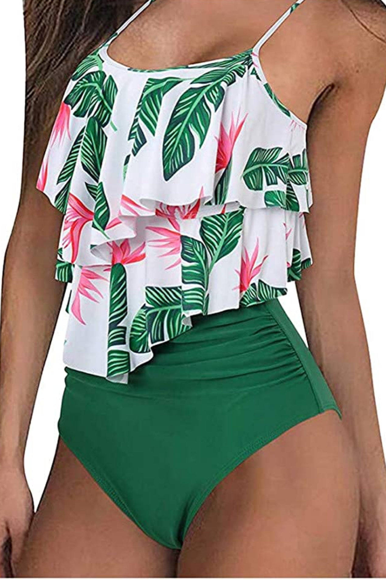 Maillot De Bain Femme Taille Haute Volants – Bikini Élégant