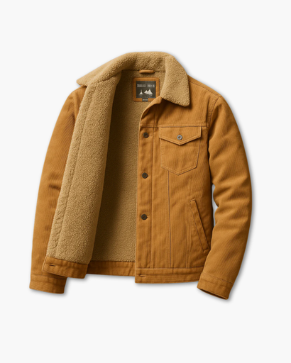 Veste en velours côtelé doublée sherpa pour homme
