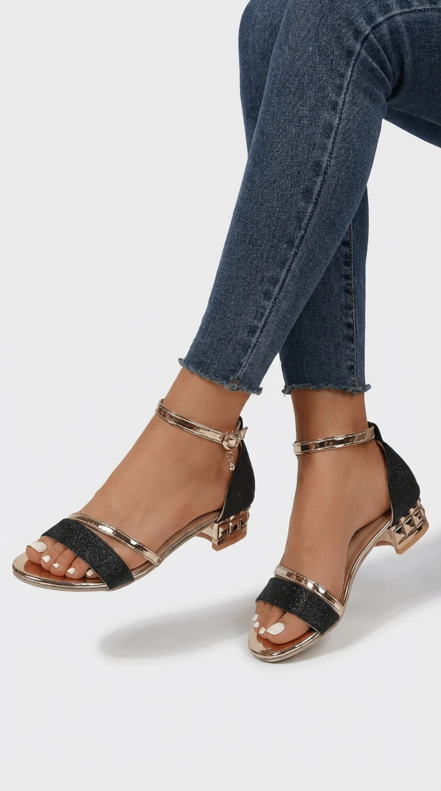Sandales Femme à Talon Bloc avec Bride Cheville – Élégance Moderne