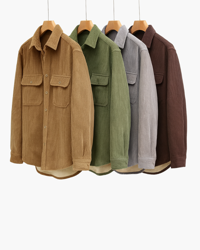 Surchemise Homme en Velours Côtelé – Chemise Veste Doublée pour Automne & Hiver