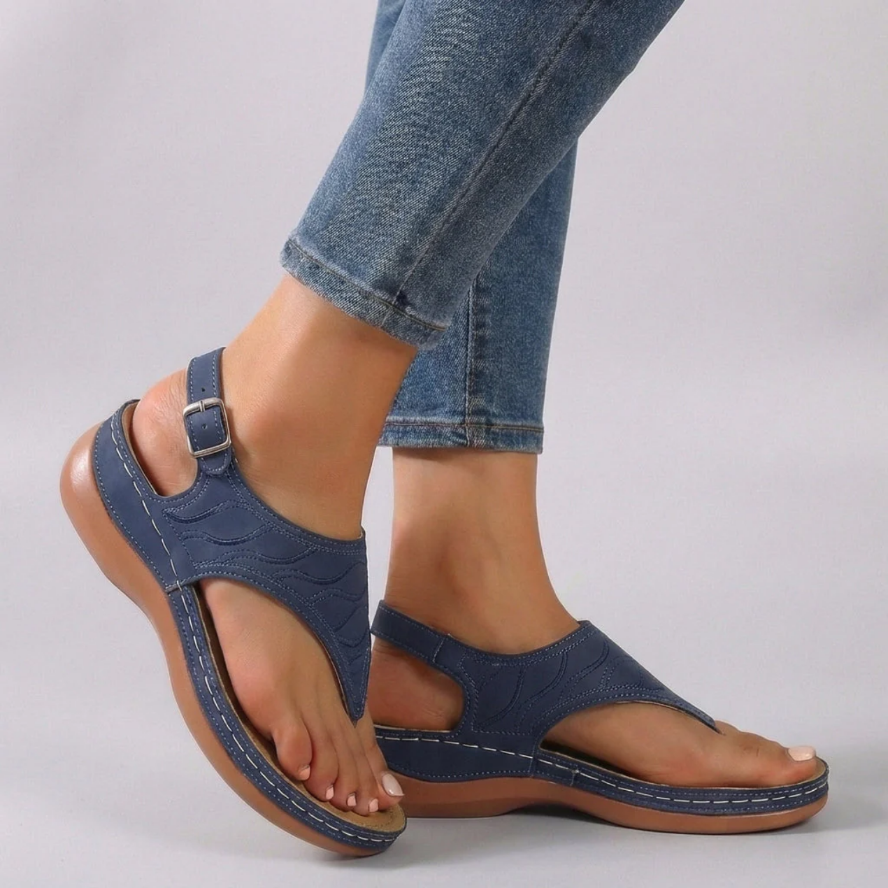 Sandales Plates Femme Brides Ajustables Ergonomiques – Soutien Confort | Quotidien & Été