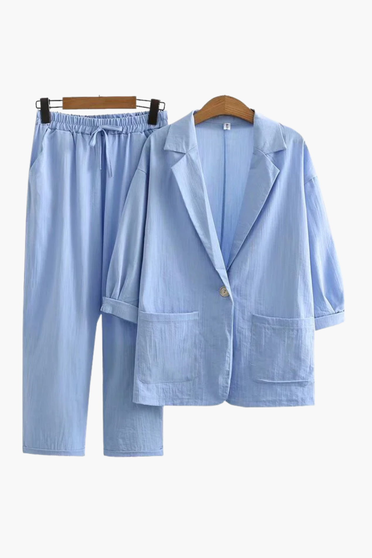 Ensemble Tailleur Femme Lin Blazer & Pantalon – Tenue Bureau Élégante | Invitée de Mariage & Style Été