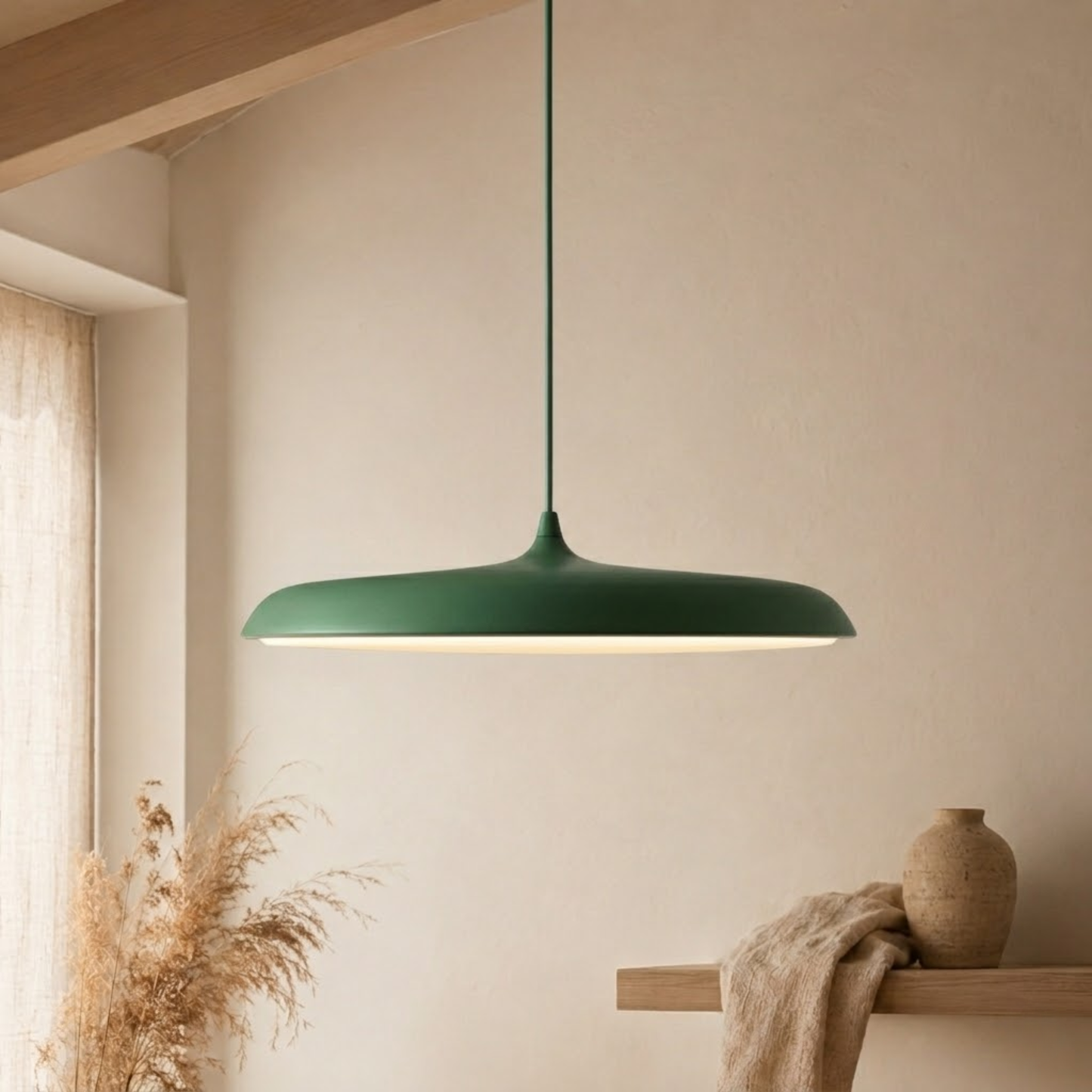 Suspension LED aluminium finition vert clair