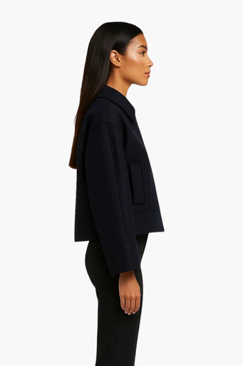 Veste Courte Élégante Femme | Coupe Droite et Boutons Structurés