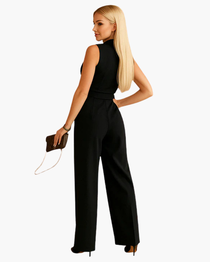 Combinaison Femme Fluide Jambe Large – Tissu Léger & Nœud Élégant | Soirée & Été