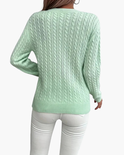 Pull femme torsadé à col rond