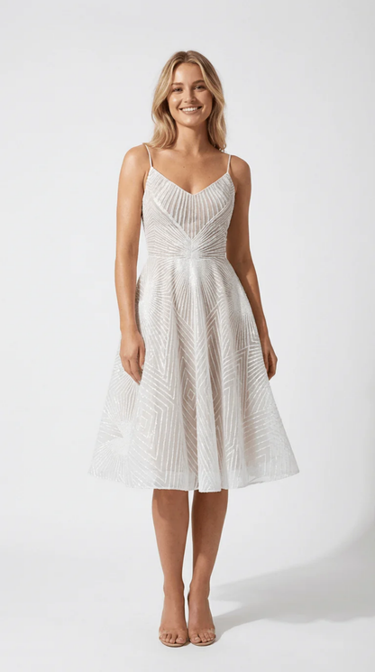 Robe Longue Élégante Femme à Bretelles Fines avec Motif Texturé