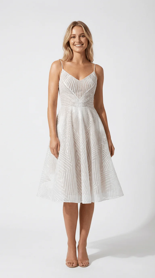 Robe Longue Élégante Femme à Bretelles Fines avec Motif Texturé