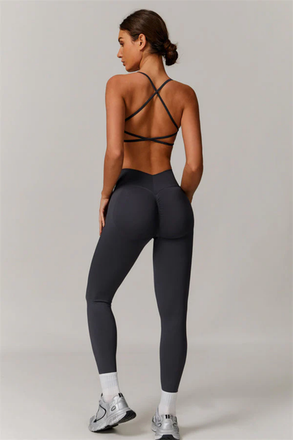 Ensemble Sport Femme Seamless – Brassière Dos Croisé et Legging Sculptant