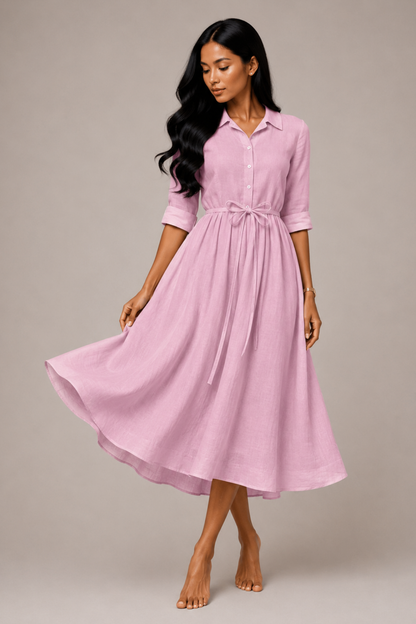 Robe Maxi Femme en Coton Léger – Coupe Relax Respirante, Grande Taille