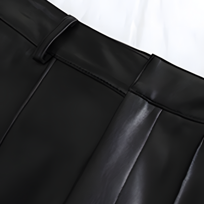 pantalon aspect cuir femme, vue arrière