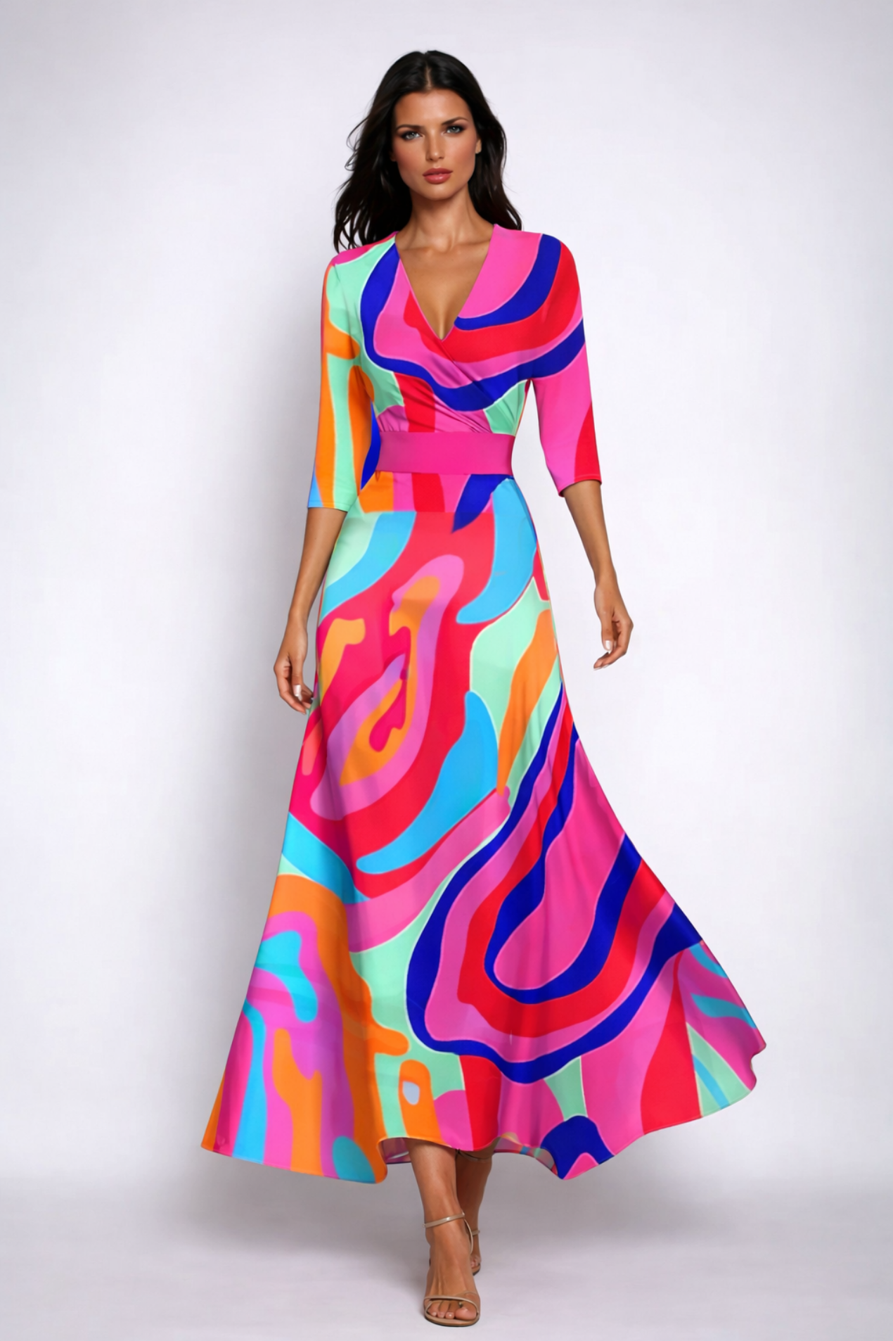 Robe Midi Femme Dentelle Élégante & Fluide – Robe Cocktail | Invitée de Mariage & Cérémonie Chic