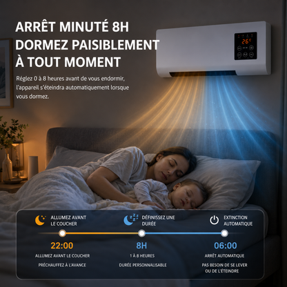 Climatiseur Mural Mobile 4-en-1 – Froid, Chaud, Ventilation & Déshumidification | Silencieux, Minuterie, LCD