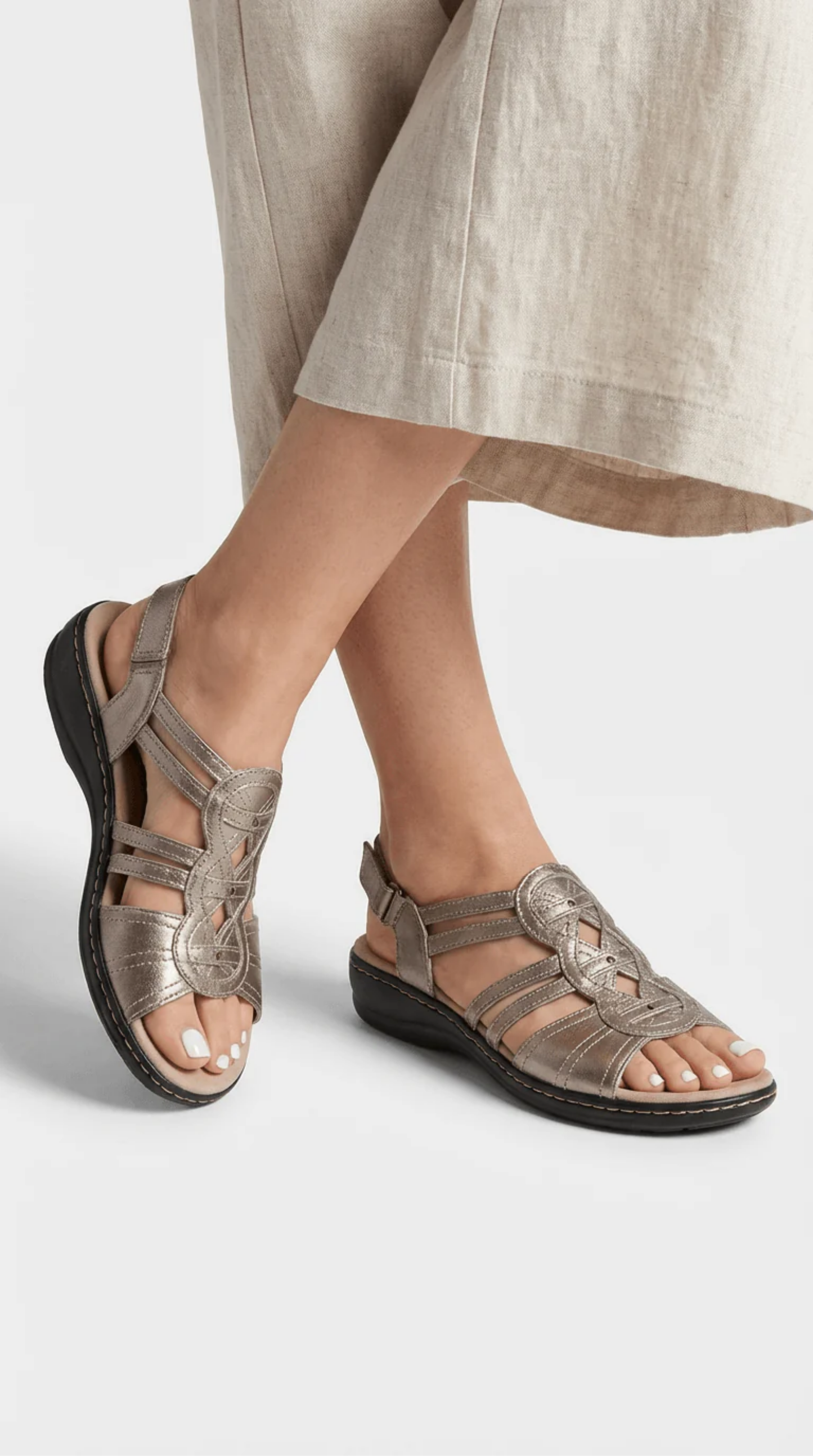 Sandale femme confortable à détails ajourés