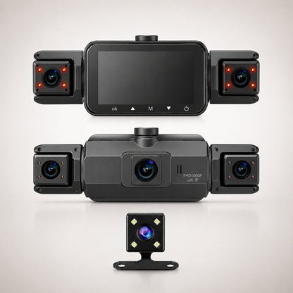 Dashcam 4 canaux avec WiFi et vision nocturne, vue principale