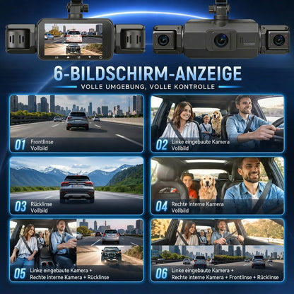 Dashcam 4 canaux, caméra frontale et unité principale