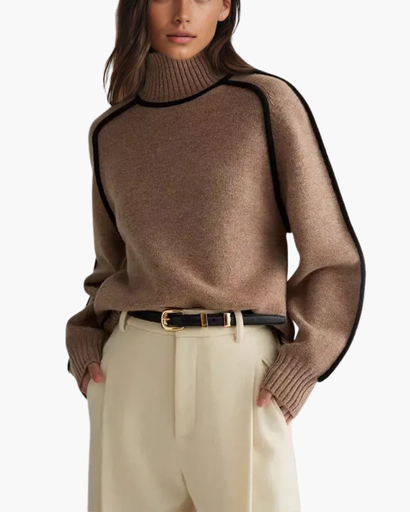 Col roulé pour femme, coupe confortable