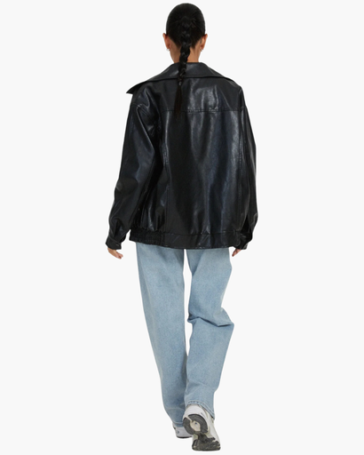 Veste femme oversize à fermeture zippée et ourlet élastique