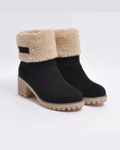 Bottines femme, vue de face talon bloc