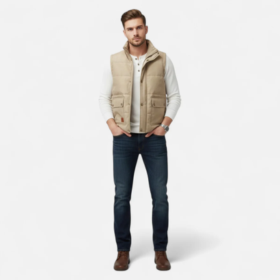 Gilet Matelassé Sans Manches pour Homme – Doublure Chaude en Sherpa
