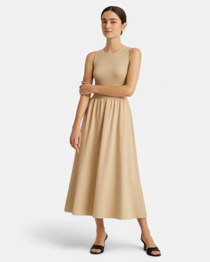 Jupe Midi Femme Lin – Taille Haute Évasée & Coupe Élégante | Style Estival Chic