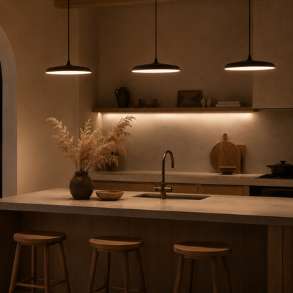 Suspension LED aluminium finition gris clair