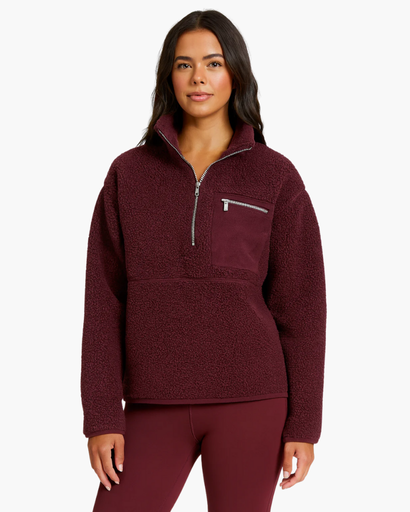 Pull Polaire Femme Demi-Zip – Confort Douillet et Style Décontracté