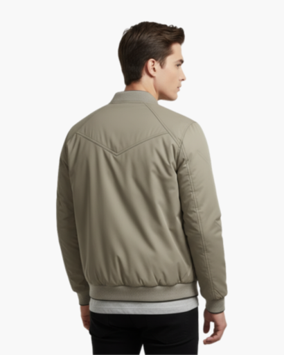 Veste Matelassée Homme – Bomber Chaud avec Fermeture Éclair et Col Montant