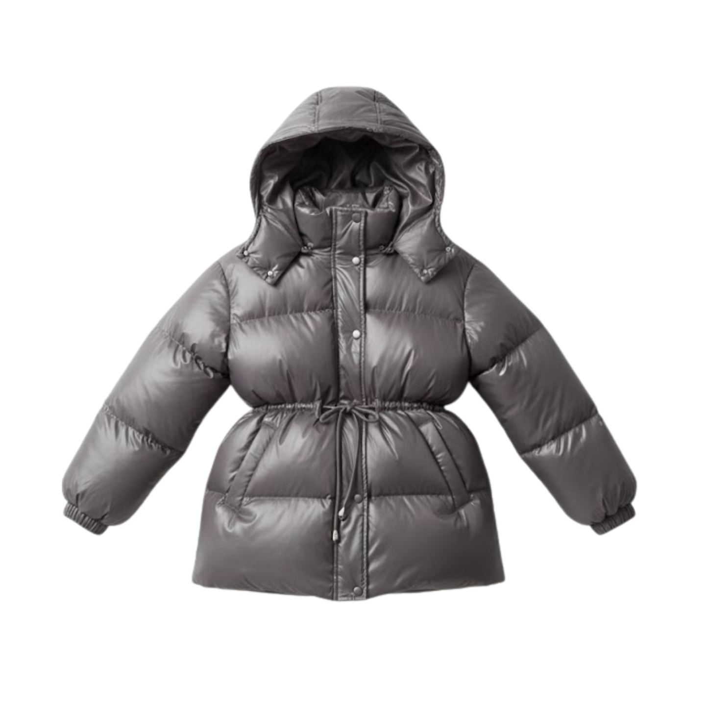 veste femme coton grise à capuche, vue de face