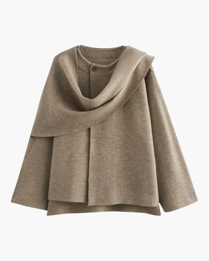 Manteau Femme Asymétrique Hiver – Col Large Élégant & Style Chic