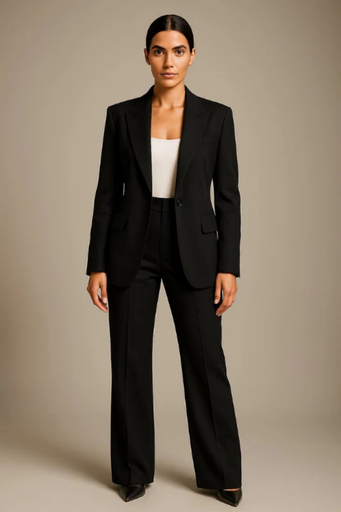 Ensemble Tailleur Femme – Blazer et Pantalon Coupe Droite Élégante