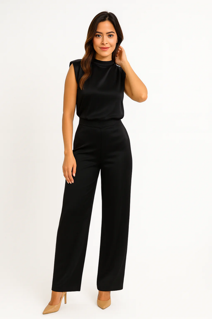 Combinaison Pantalon Femme Élégante Coupe Large – Tenue Chic et Habillée
