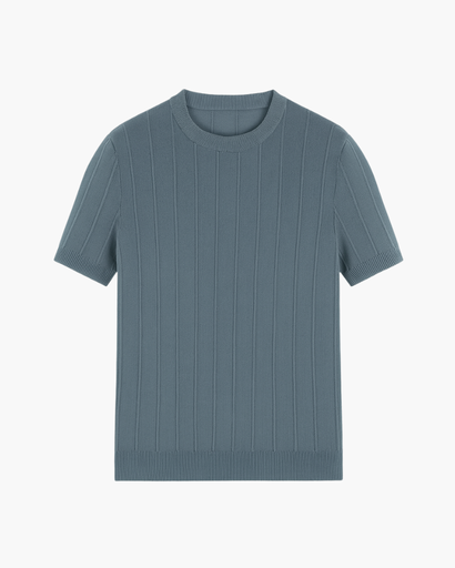 T-shirt Homme à Rayures Texturées – Élégance Décontractée