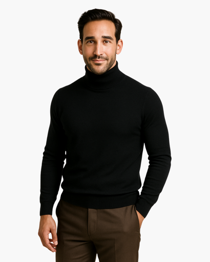 Pull Col Roulé à Maille Fine