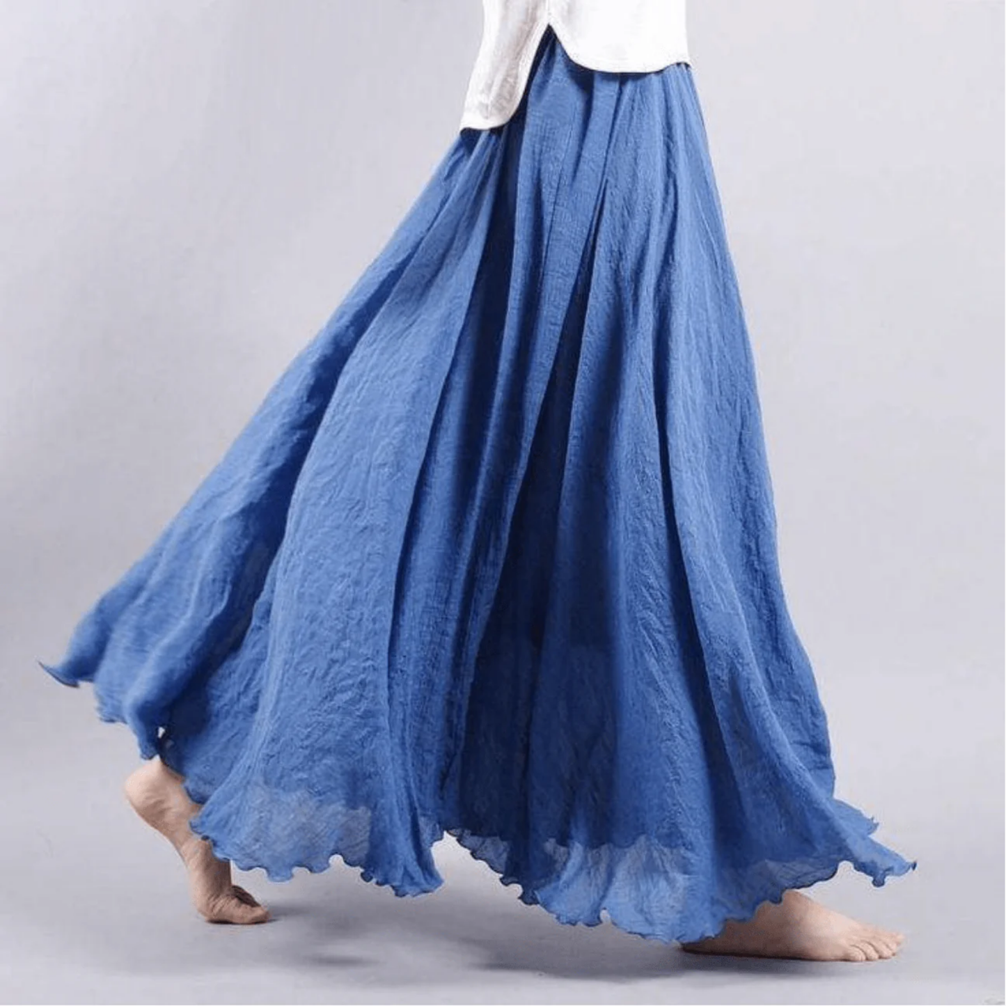 Jupe Maxi Femme Lin Évasée – Fluide & Style Bohème Élégant | Été & Cérémonie