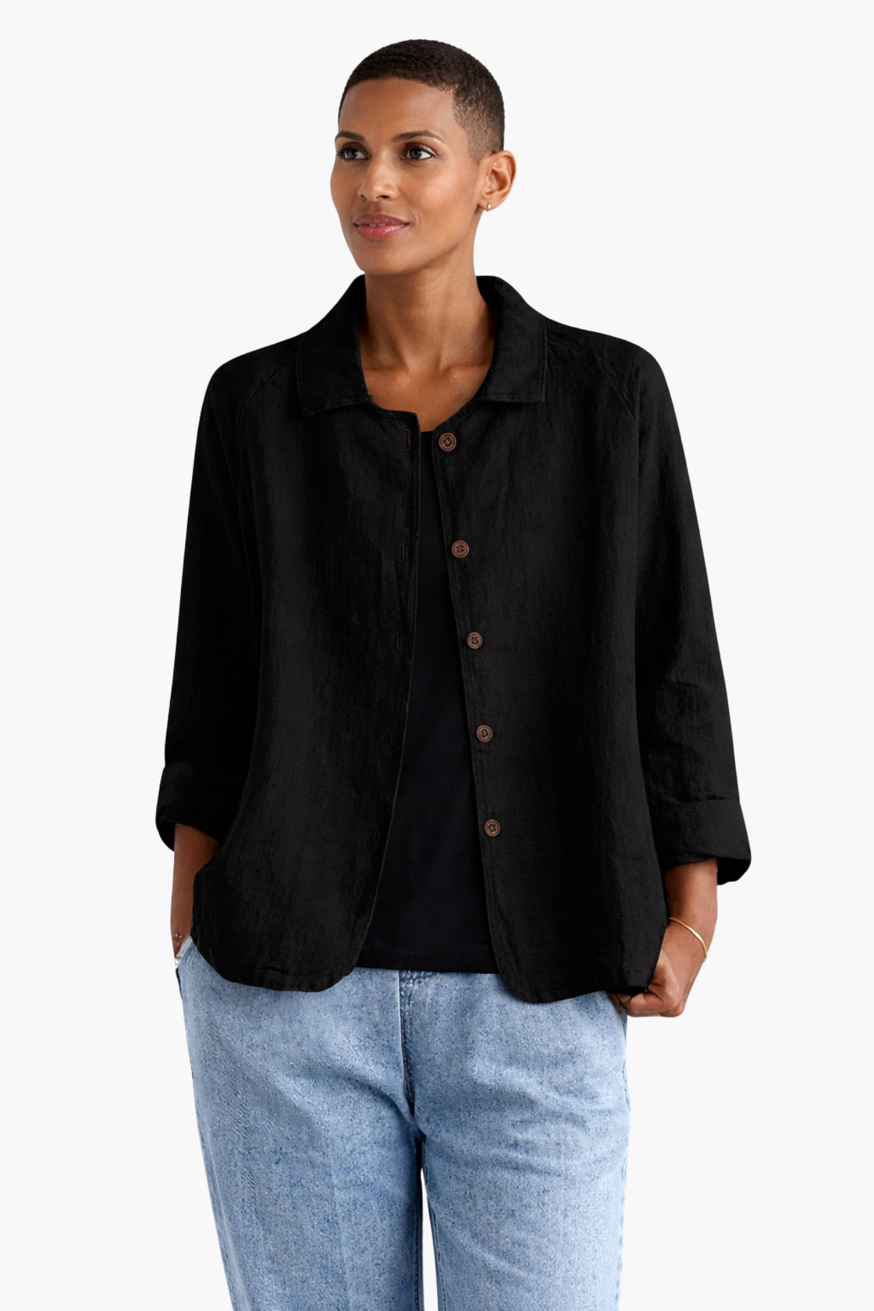 Veste Femme Légère Boutonnée – Style Décontracté Élégant