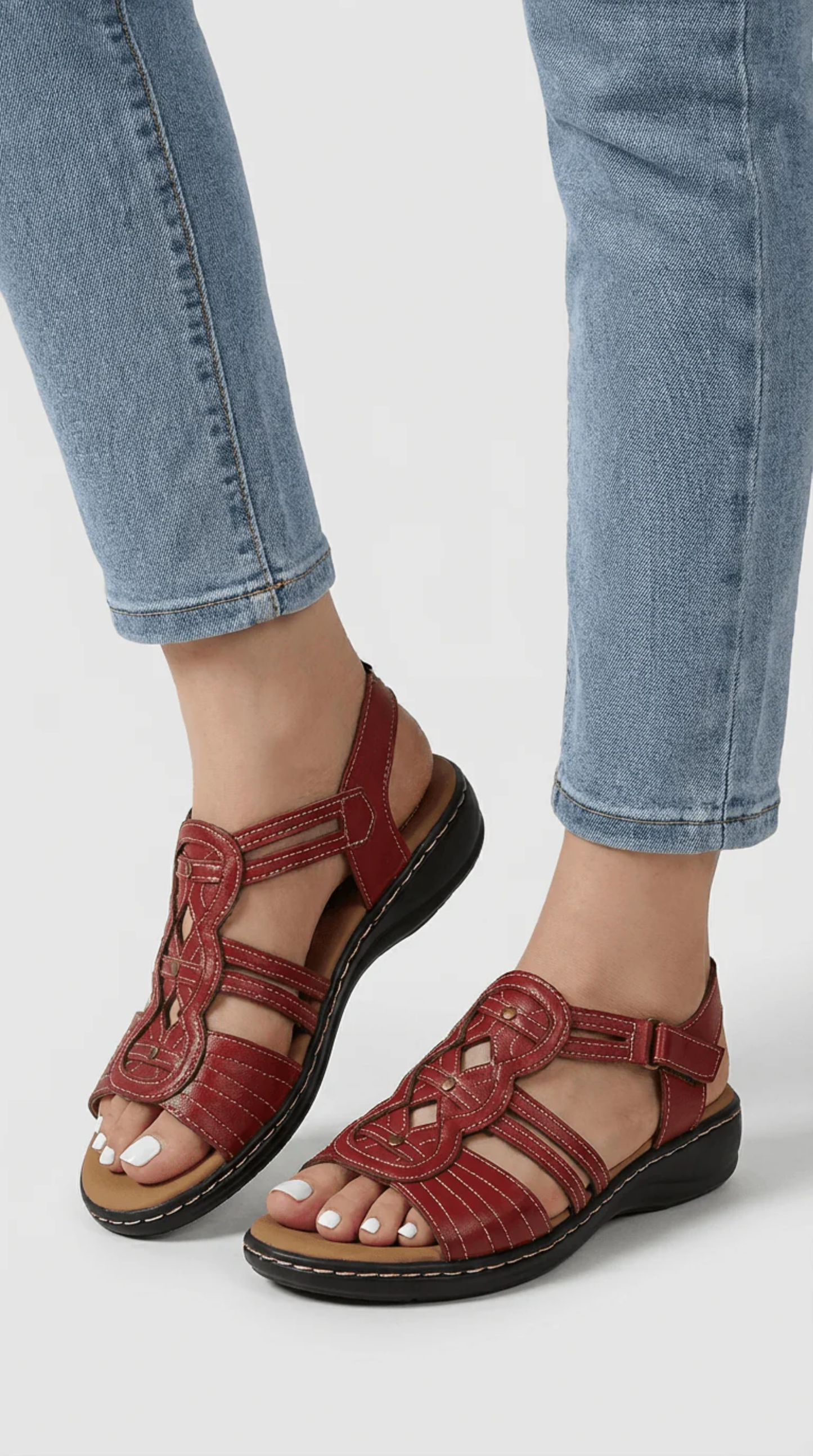 Sandale femme confortable à détails ajourés