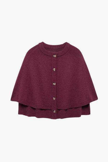 Gilet Cape Court Femme à Boutons – Style Élégant et Moderne