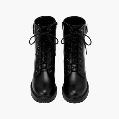 Bottes talons épaisses femme boucle dorée, vue de dos
