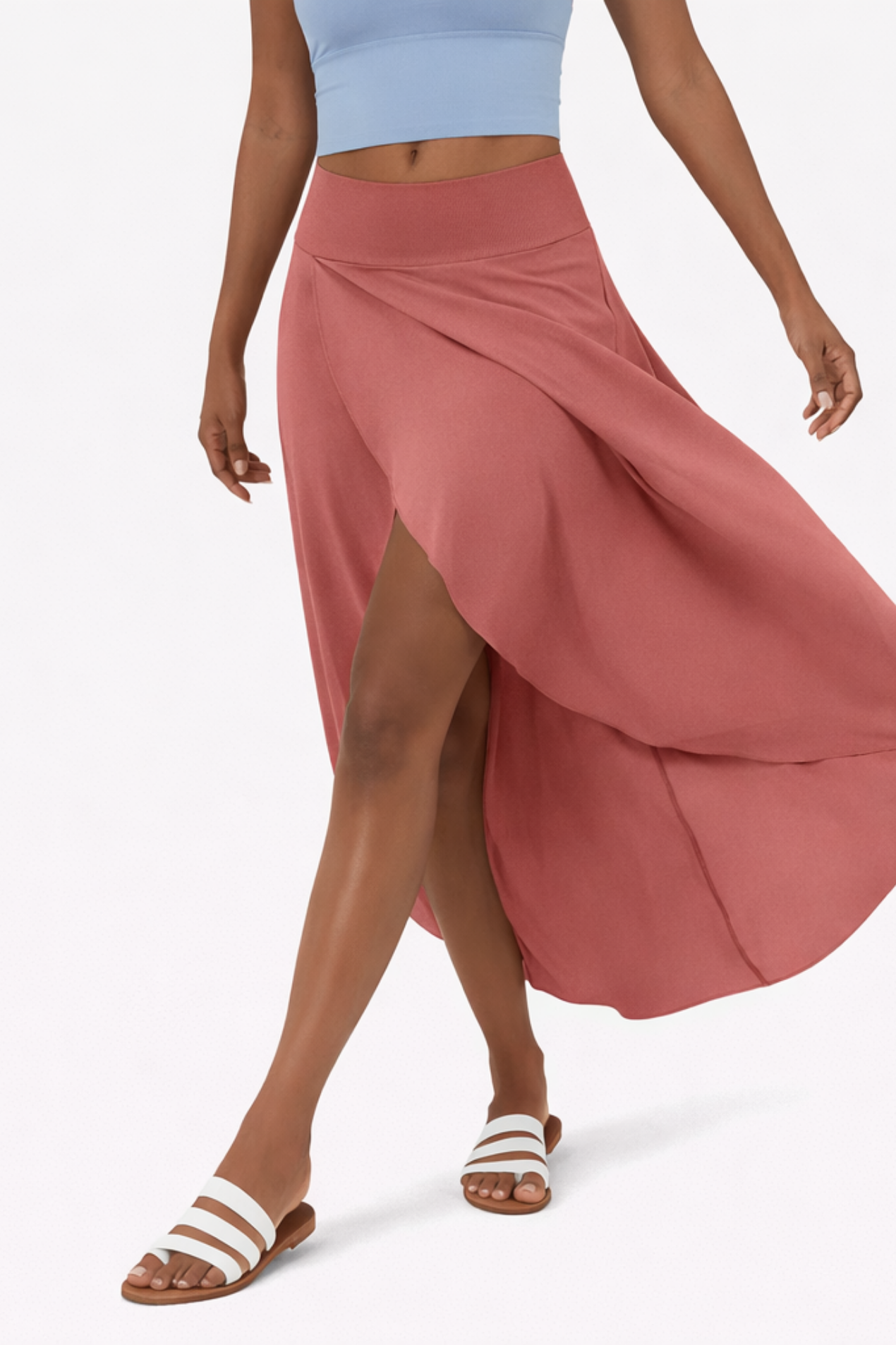 Jupe Maxi Femme Satin Taille Haute – Fente Latérale & Coupe Croisée | Soirée Élégante