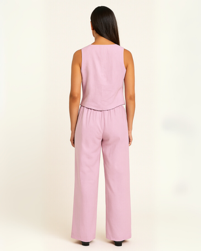 Ensemble Femme en Coton – Haut Sans Manches et Pantalon Large