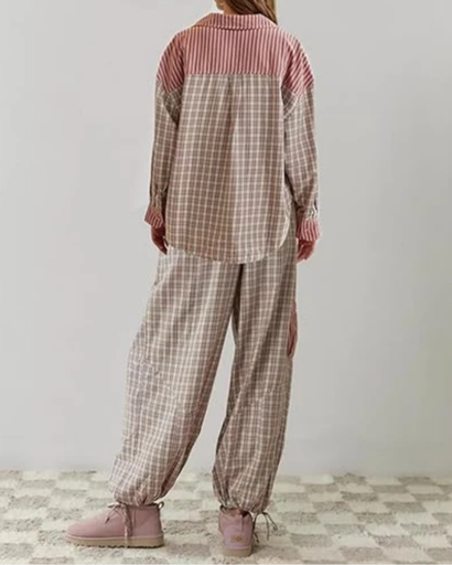 Pyjama Femme Confortable – Coupe Ample à Carreaux
