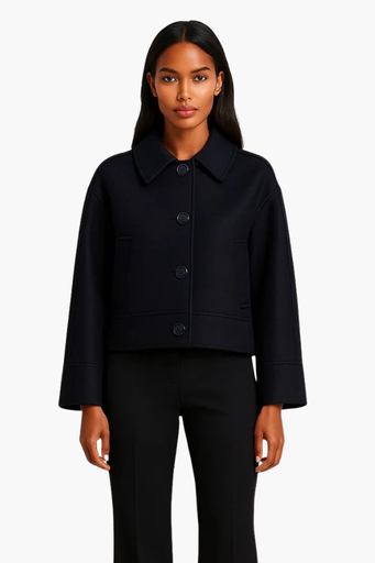 Veste Courte Élégante Femme | Coupe Droite et Boutons Structurés