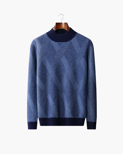 Pull à Col Montant Homme – Laine Mérinos Extra-Fine & Élégance Structurée