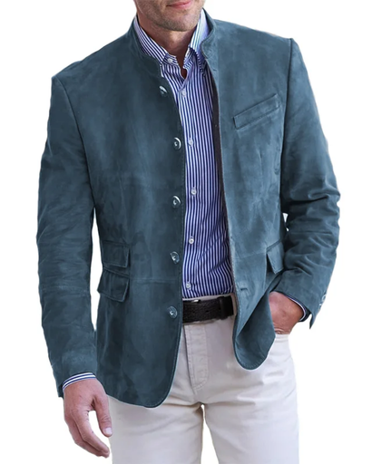 Veste Homme Aspect Suédé – Style Intemporel et Coupe Élégante