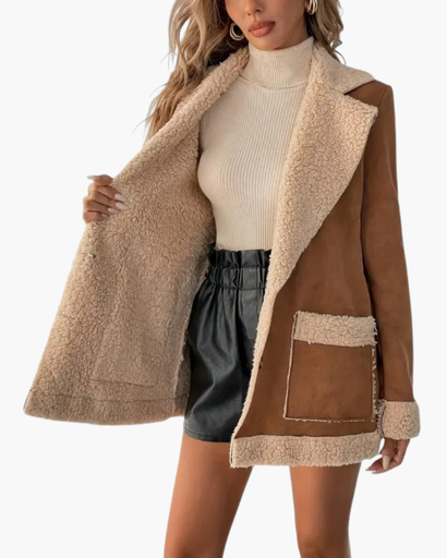 Veste d’Hiver Femme avec Doublure Polaire – Manteau Court Élégant et Chaud