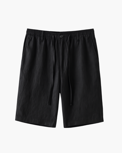 Short estival style lin avec taille élastique