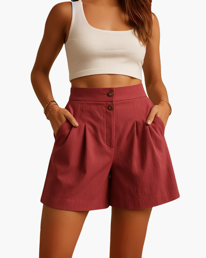 Short taille haute élégant – Look estival raffiné